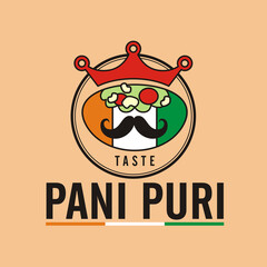 pani puri food logo vector illustration - indian street food - traditional culinary - for business mascot brand
