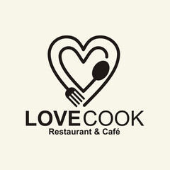 love cook logo vector illustration