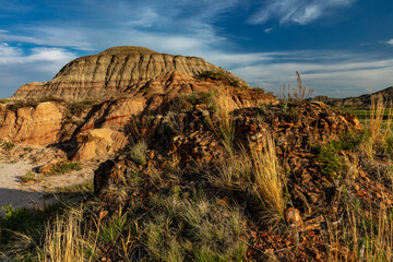 Badlands formations in Theodore Roosevelt National Park, North Dakota, USA