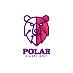 Vector Logo Illustration Polar Line Art Style.