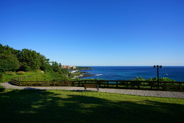 a fascinating walkway at a seaside cliff