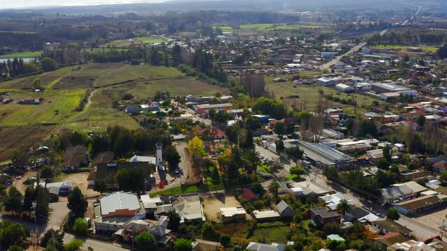 Orbital drone shot of Litueche Region de Ohiggins sexta region CHILE 
Fomous near of surf spot and kite surfing