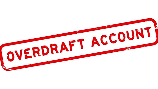 Grunge red overdraft account word square rubber seal stamp zoom on white background