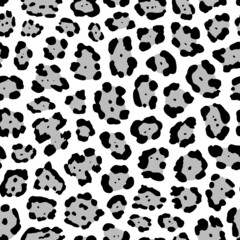 jaguar spots  pattern, black and white, grey, animal print. © hartami