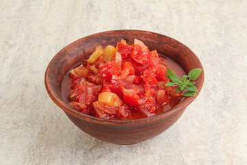 Hungary vegetarian Lecho with vegetables