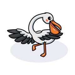 Cute pelican bird cartoon posing