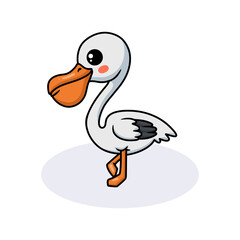 Cute pelican bird cartoon posing