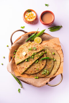 Green peas paratha or matar paratha