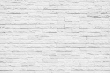White brick wall texture background for stone tile block painted in grey light color wallpaper interior room backdrop design