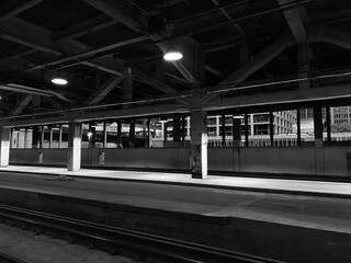 Obraz na płótnie Canvas train station in the night