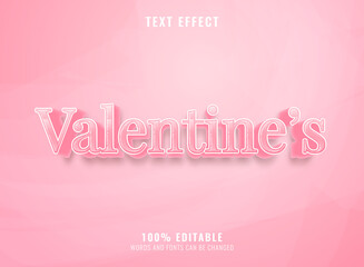 3d pink elegant happy valentine text effect