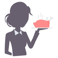 Waitress With Chicken