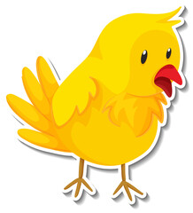 Little yellow bird cartoon sticker