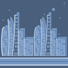 Obraz premium night city - graphics. Megalopolis, modern architecture. Design elements