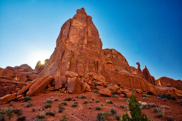 Fototapeta premium Arches National Park evening light. USA, Utah
