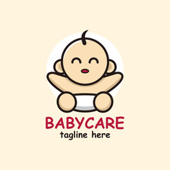 Baby care logo design illustration