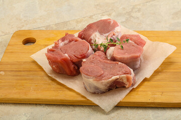 Raw pork tenderloin for cooking