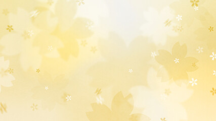Golden color background material using cherry blossoms
