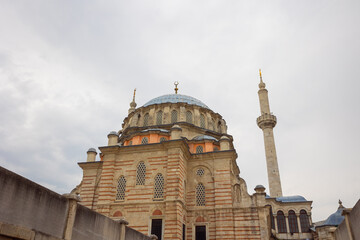 Fototapeta na wymiar Laleli Mosque in Istanbul. Ramadan background photo.