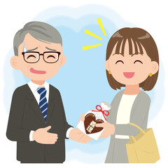 会社で義理チョコを配って嫌がられる女性