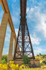 The Hacho bridge by Gustave Eiffel, on the railway line in the municipality of Guadahortuna