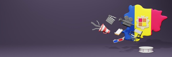 3d rendering of cinema in Andorra for social media and website covers