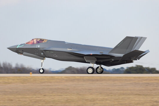 Lockheed F-35B landing at the airport.