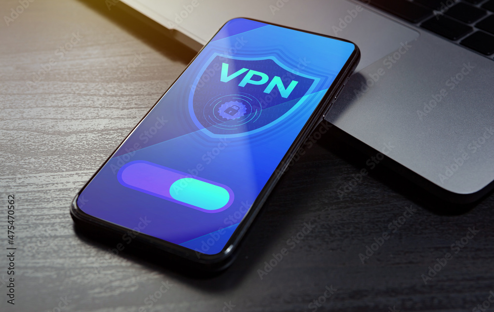 Poster vpn security network - internet privacy data encryption software service concept. virtual private ne