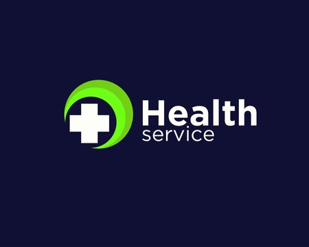cross health service with circle logo for medical and health clinic or hospital logo