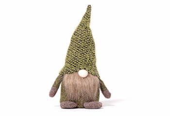 One funny Christmas gnome isolated