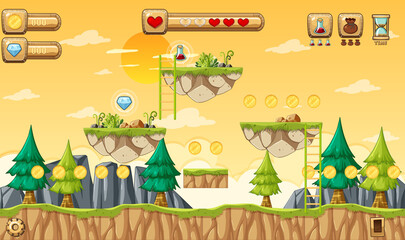 Game Template Nature Forest Scene