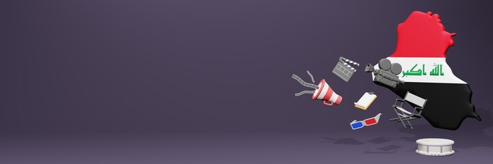 3d rendering of cinema in Iraq for social media and website covers