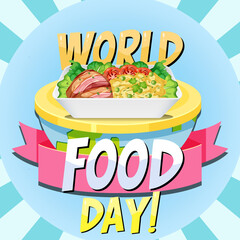World food day banner with food bowl
