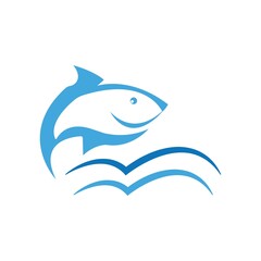 Fish logo template. Creative vector symbol