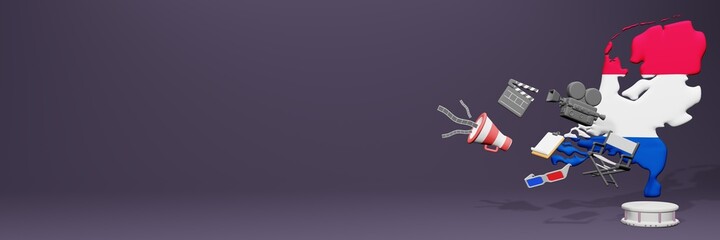 3d rendering of cinema in Netherlands for social media and website covers