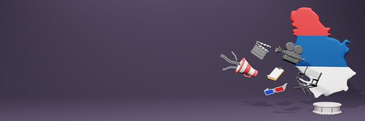Obraz premium 3d rendering of cinema in Serbia for social media and website covers