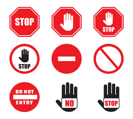 Stop do not enter danger warning Traffic sign