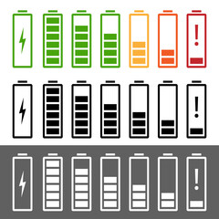 Battery charging, charge indicator