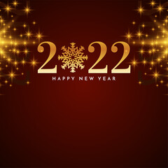 Happy new year 2022 glossy stars calendar background design