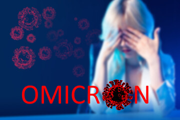 Omicron B.1.1.529 strain. Omicron Covid-19 variant Coronavirus. Delta plus. Mutated coronavirus...
