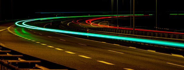 lights of cars with night. long exposure