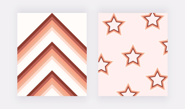 Retro geometric wall art prints with stars