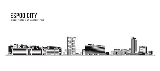 Fototapeta premium Cityscape Building Abstract Simple shape and modern style art Vector design - Espoo city