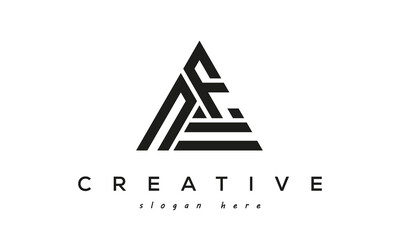 NF Creative Initials Triangle Logo Vector Letter