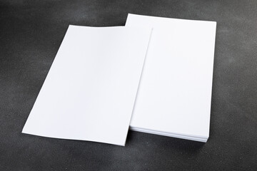 Blank a4 poster flyer isolated on gray to replace your mockup design
