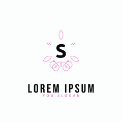 Creative vintage monogram logo with floral frame