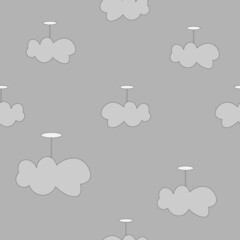 Cloud seamless pattern with cartoon style.Vector illustration