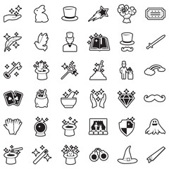 Magic Icons. Line With Fill Design. Vector Illustration.