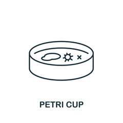 Petri Cup icon. Line element from bioengineering collection. Linear Petri Cup icon sign for web design, infographics and more.