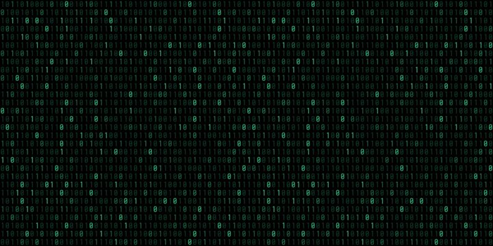 Binary code green seamless vector background